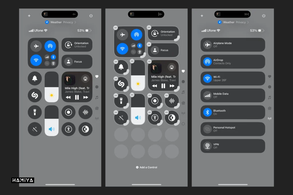 کنترل سنتر iOS18