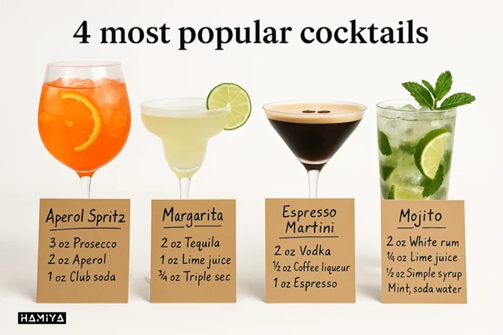 Cocktail recipes in gpt 4o image generator