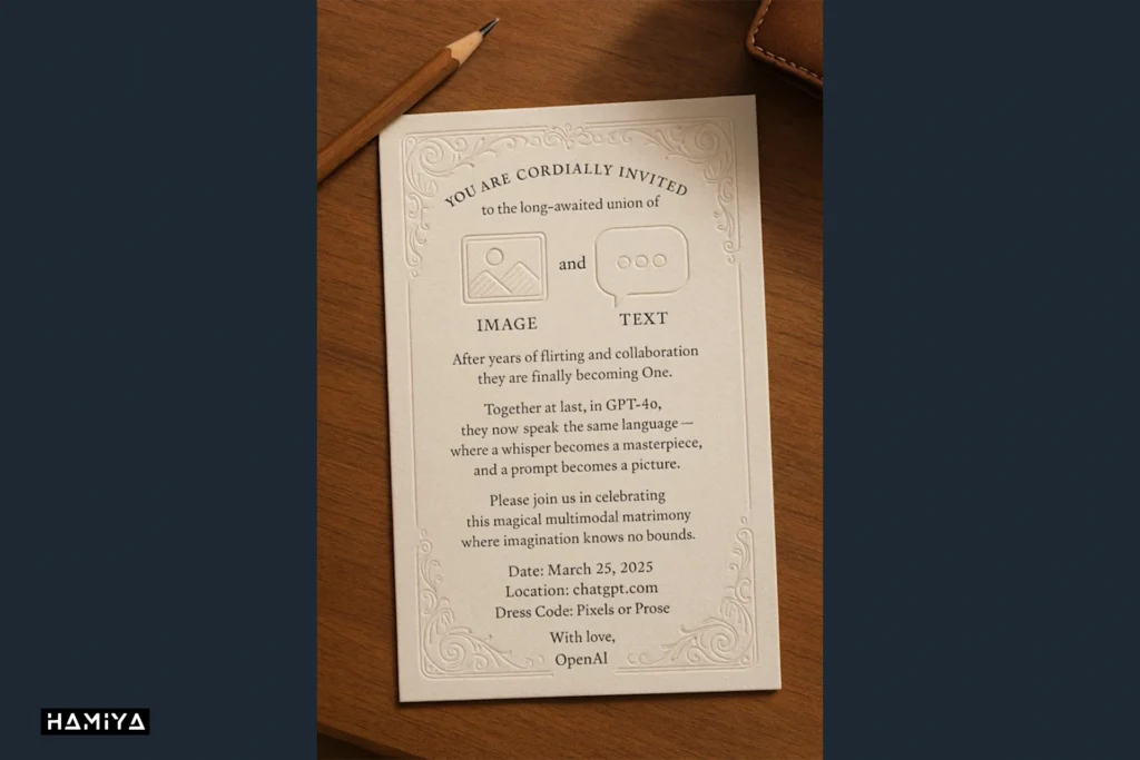 Invitation card image in gpt 4o image generator