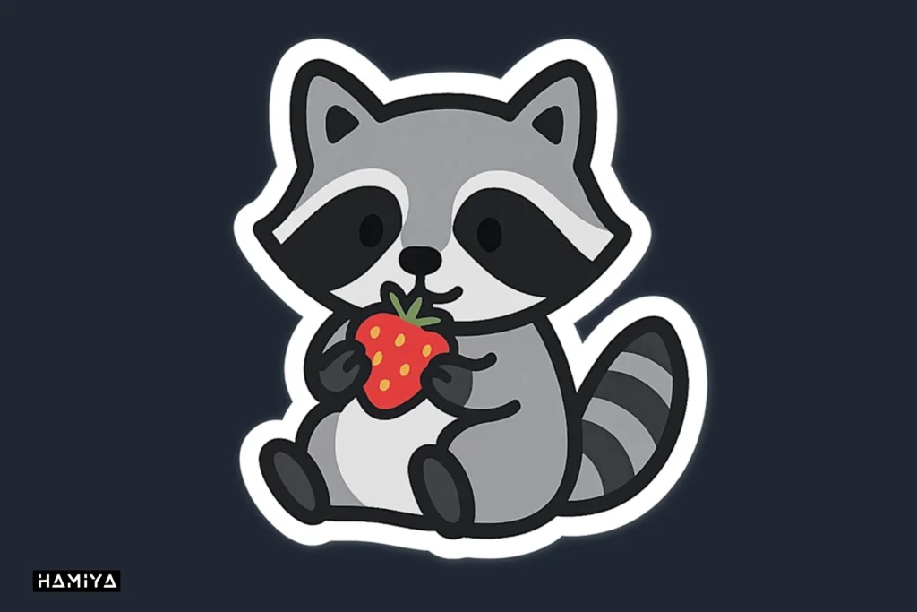 gray racoon sticker in gpt 4o image generator