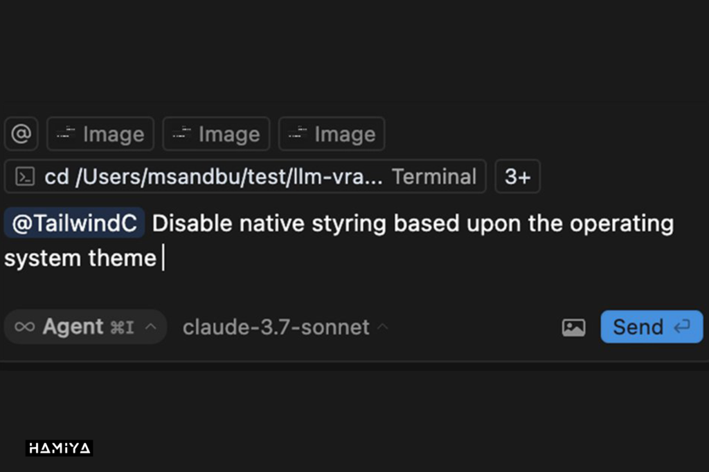 هنگامی که مستندات را اضافه میکنید، Cursor AI میتواند از آن برای هدایت و توسعه کد استفاده کند. توجه داشته باشید که حتی با وجود یک اشتباه تایپی، Cursor همچنان قادر است مستندات صحیح را پیدا کند.