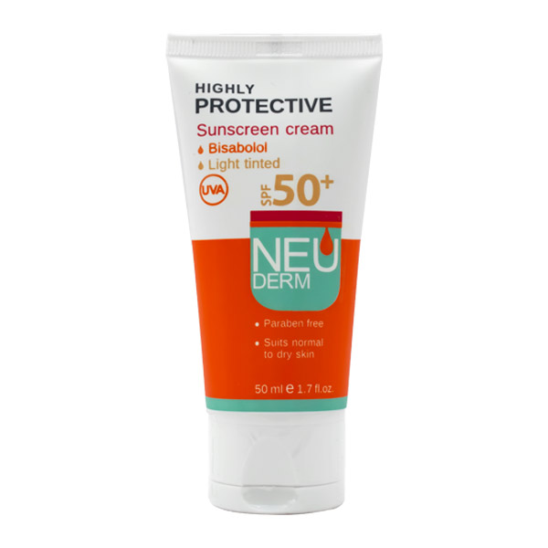 HAP-1428 کرم ضدآفتاب نئودرم برای پوست خشک و معمولی با رنگ بژ روشن 50ml