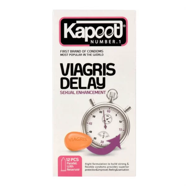 کاندوم تاخیری کاپوت مدل Viagris Delay بسته 12 عددی