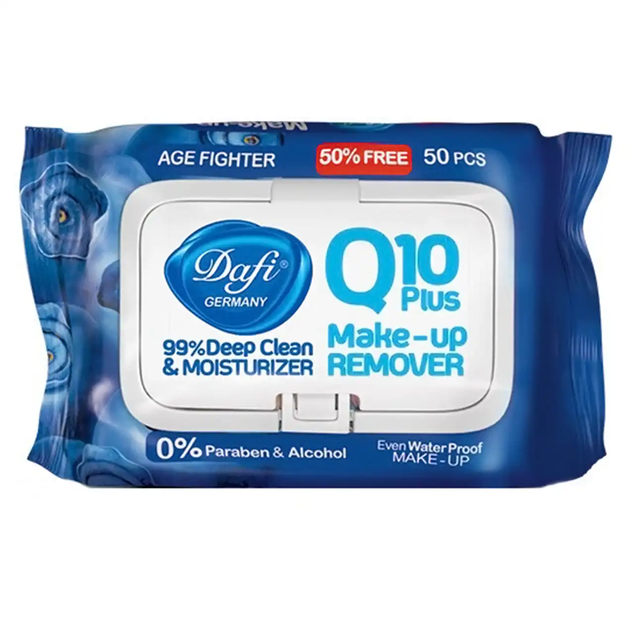 دستمال مرطوب دافی مدل Q10-Plus Age Fighter بسته 50 عددی