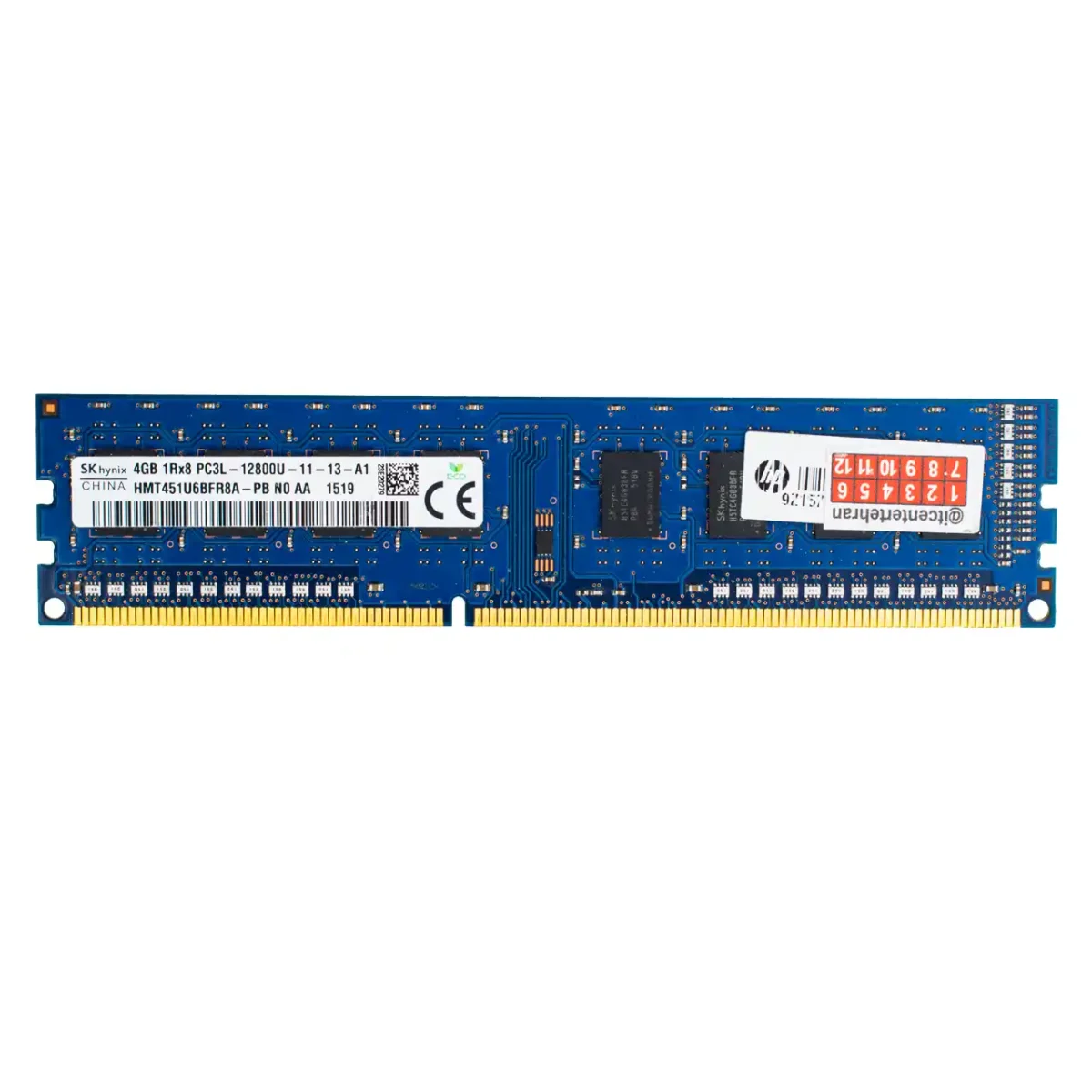 رم استوک کامپیوتر اس کی هاینیکس DDR3 تک کاناله 1600 مگاهرتز PC3L ظرفیت 4 گیگابایت