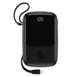 پاوربانک بیسوس مدل PPQD با ظرفیت 10000 میلی آمپر ساعت با توان 15W و کابل Lightning