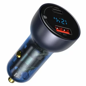 شارژر فندکی خودرو بیسوس مدل VCKX65C با توان خروجی 65 وات و کابل تایپ سی به تایپ سی