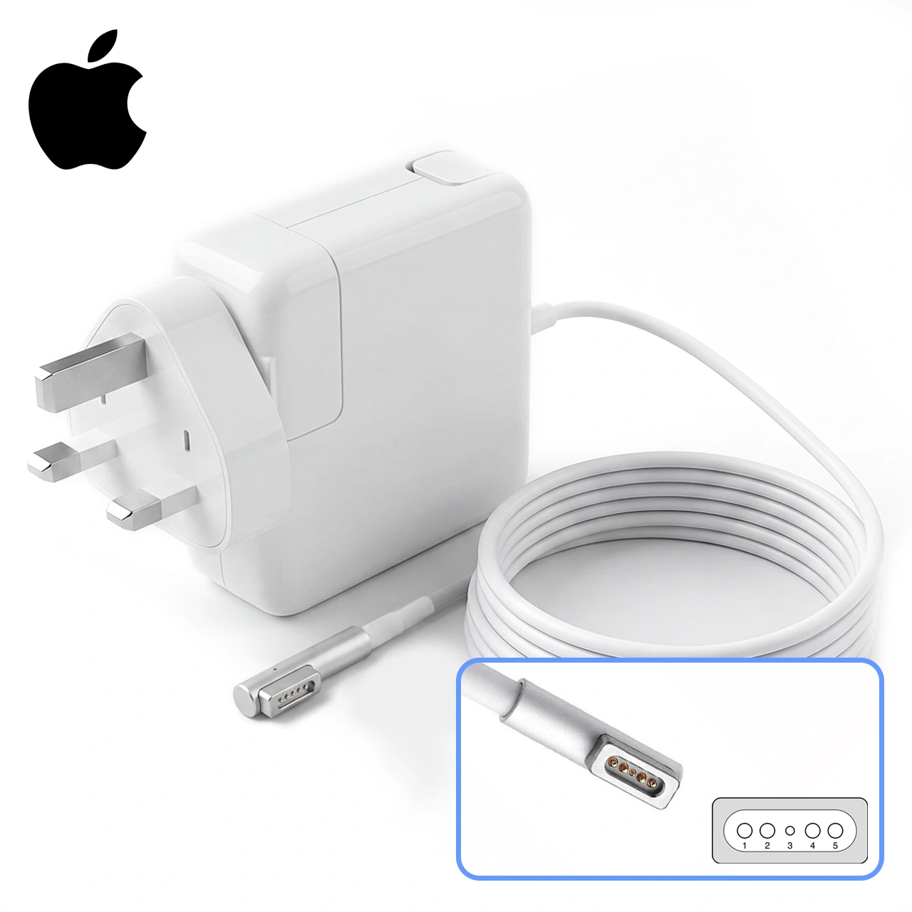 شارژر لپ تاپ اپل مک بوک 60 وات، 16.5 ولت 3.65 آمپر مدل MagSafe 1 با کانکتور L شکل